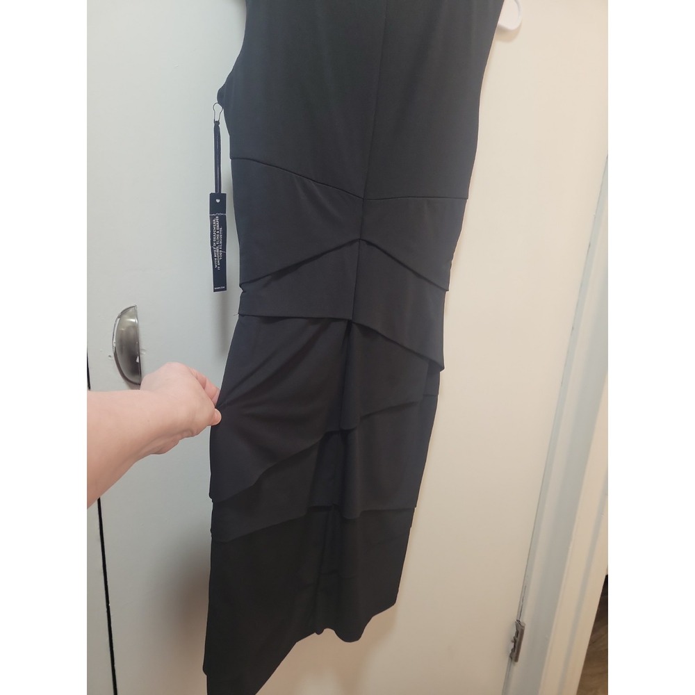White House Black Market Instantly Slimming Dress Size 10 Black NWT Sheath - Picture 4 of 12